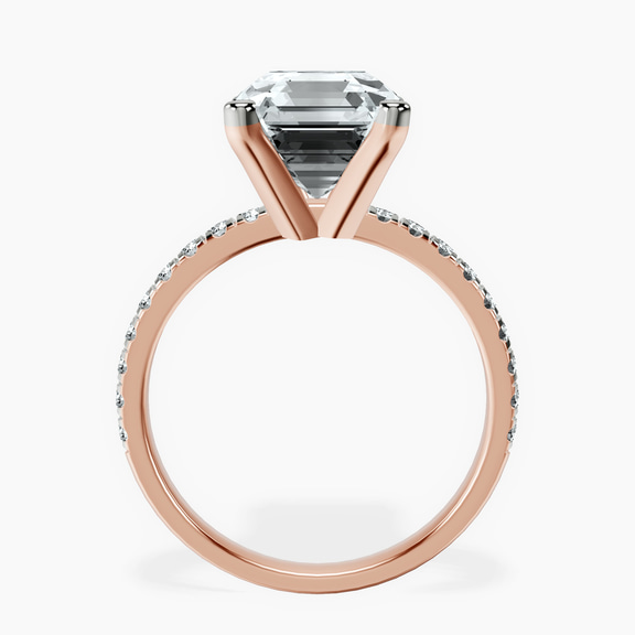 10kt Rose Gold Venetia Half Eternity Lab Diamond Ring side right image one