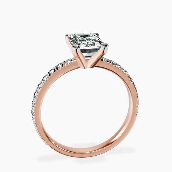 18kt Rose Gold Venetia Half Eternity Lab Diamond Ring side right image one