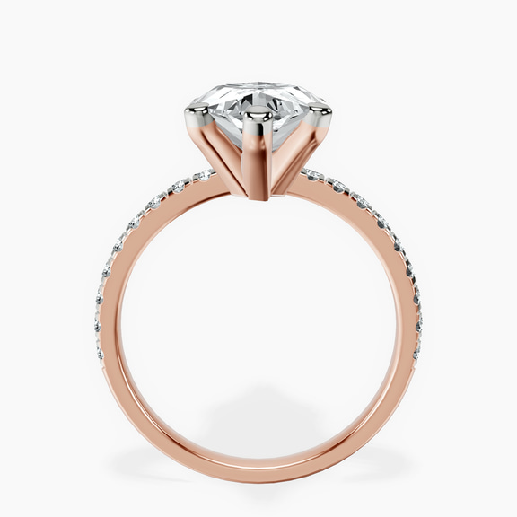 10kt Rose Gold Venetia Half Eternity Lab Diamond Ring side right image one
