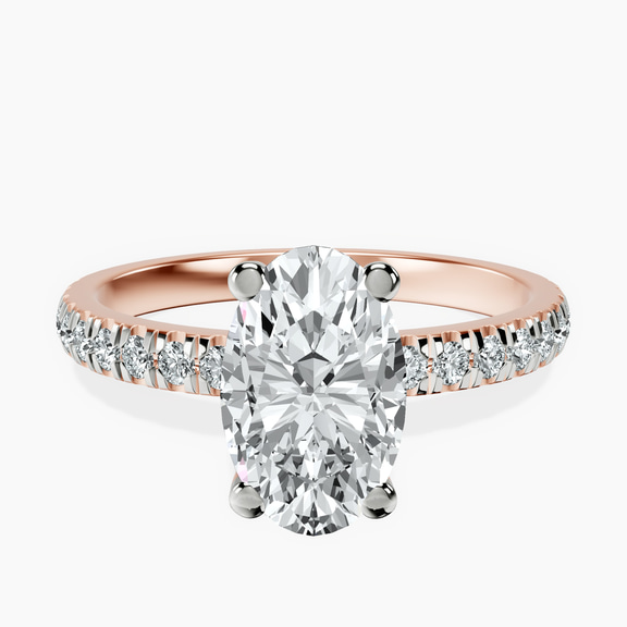 18ct Rose Gold Venetia Half Eternity Lab Diamond Ring front image
