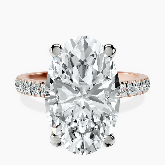 14kt Rose Gold Venetia Half Eternity Lab Diamond Ring front image