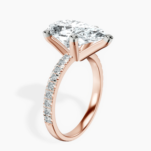 10kt Rose Gold Venetia Half Eternity Lab Diamond Ring standing product image one