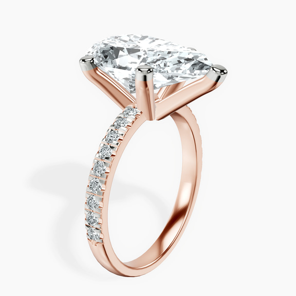 10kt Rose Gold Venetia Half Eternity Lab Diamond Ring standing product image one