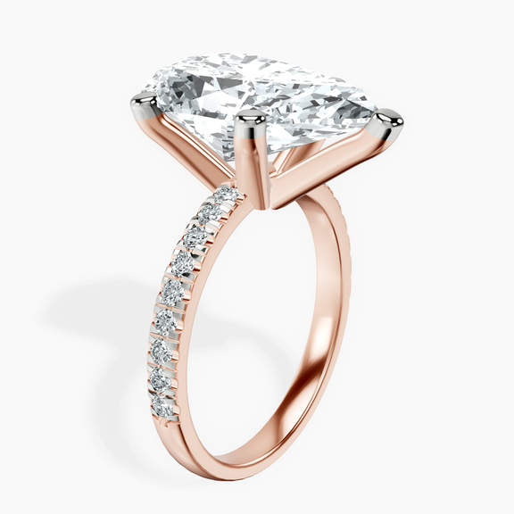 10kt Rose Gold Venetia Half Eternity Lab Diamond Ring standing product image one