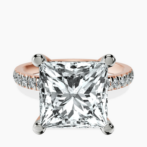 10kt Rose Gold Venetia Half Eternity Lab Diamond Ring front image