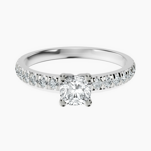 18kt White Gold Venetia Half Eternity Lab Diamond Ring front image