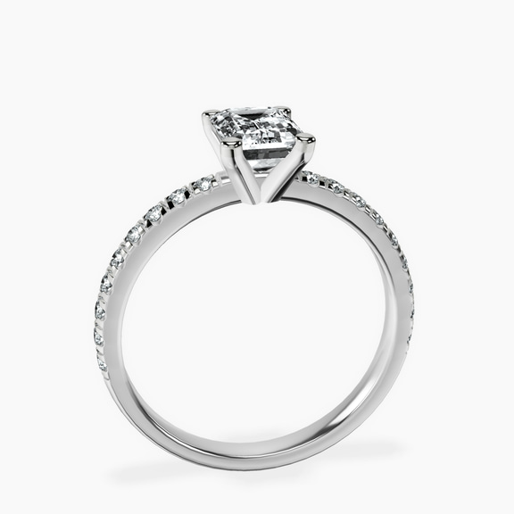 Platinum Venetia Half Eternity Lab Diamond Ring side right image one