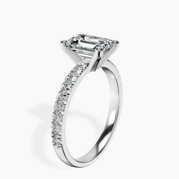 Platinum Venetia Half Eternity Lab Diamond Ring standing product image one