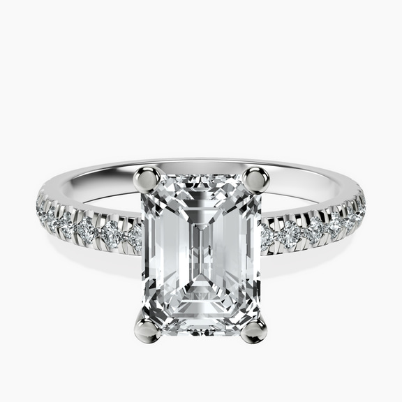 14kt White Gold Venetia Half Eternity Lab Diamond Ring front image