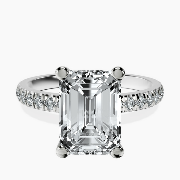 10kt White Gold Venetia Half Eternity Lab Diamond Ring front image