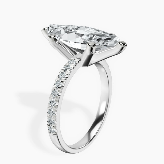 10kt White Gold Venetia Half Eternity Lab Diamond Ring standing product image one