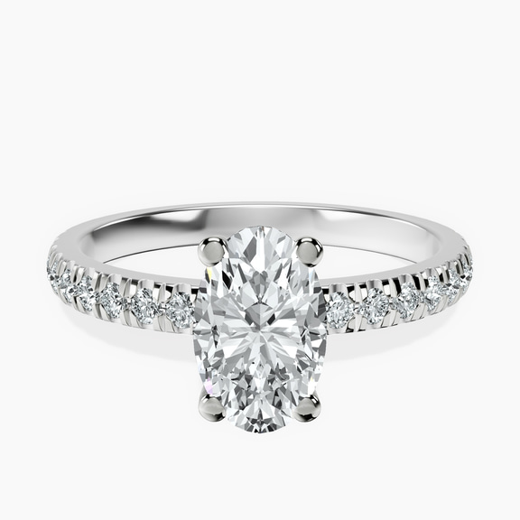 10kt White Gold Venetia Half Eternity Lab Diamond Ring front image