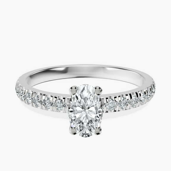 10kt White Gold Venetia Half Eternity Lab Diamond Ring front image