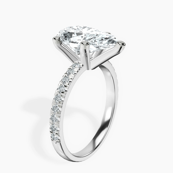 18kt White Gold Venetia Half Eternity Lab Diamond Ring standing product image one