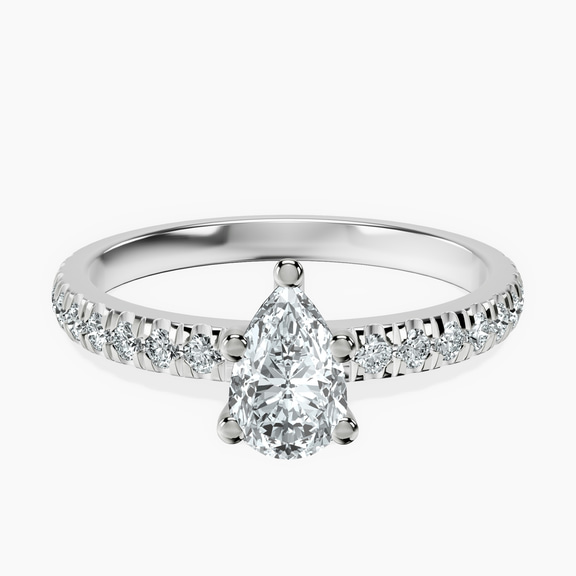 10kt White Gold Venetia Half Eternity Lab Diamond Ring front image