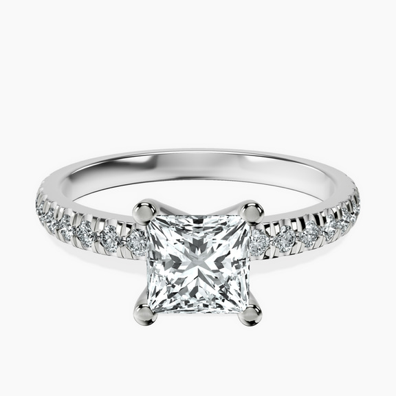 Platinum Venetia Half Eternity Lab Diamond Ring front image