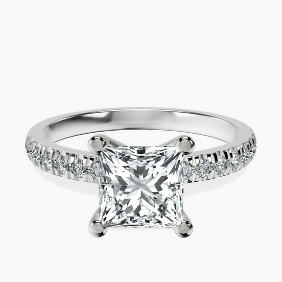 18ct White Gold Venetia Half Eternity Lab Diamond Ring front image