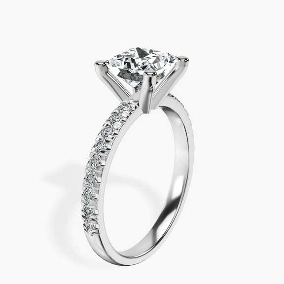 18ct White Gold Venetia Half Eternity Lab Diamond Ring standing product image one