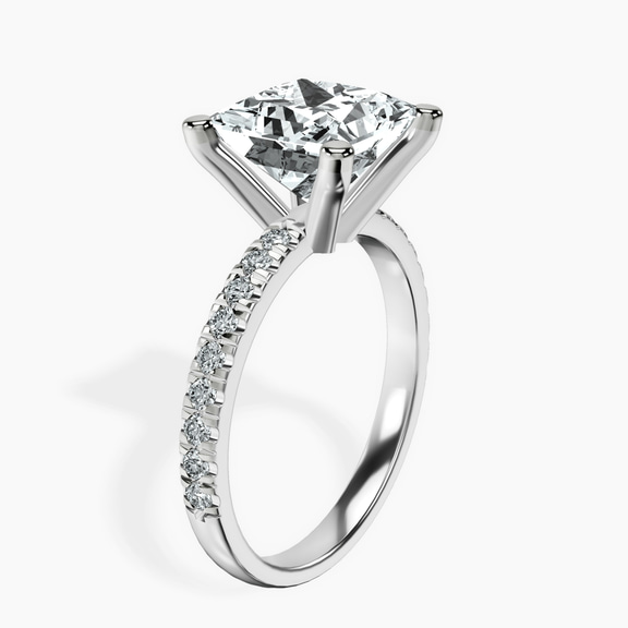 14kt White Gold Venetia Half Eternity Lab Diamond Ring standing product image one