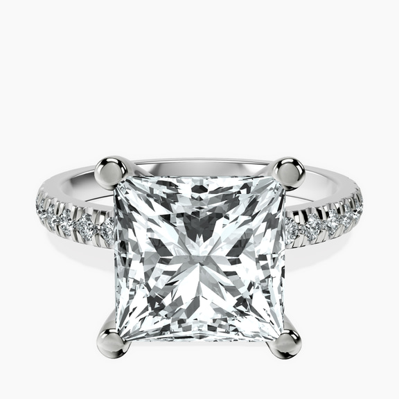 10kt White Gold Venetia Half Eternity Lab Diamond Ring front image