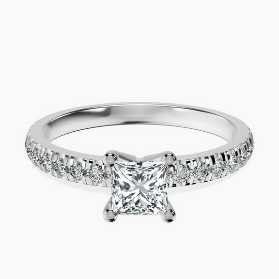 Platinum Venetia Half Eternity Lab Diamond Ring front image