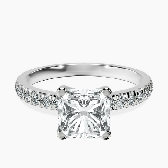 14ct White Gold Venetia Half Eternity Lab Diamond Ring front image