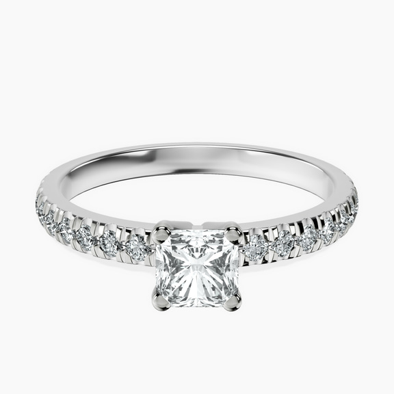 14kt White Gold Venetia Half Eternity Lab Diamond Ring front image