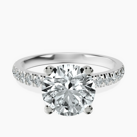 14kt White Gold Venetia Half Eternity Lab Diamond Ring front image