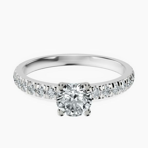 10kt White Gold Venetia Half Eternity Lab Diamond Ring front image
