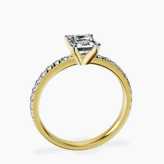14kt Yellow Gold Venetia Half Eternity Lab Diamond Ring side right image one