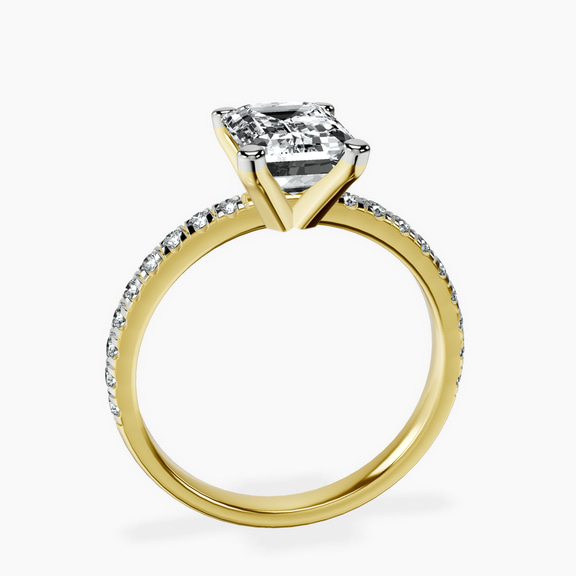 14kt Yellow Gold Venetia Half Eternity Lab Diamond Ring side right image one