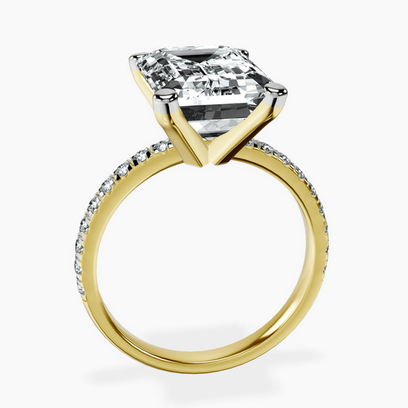 18kt Yellow Gold Venetia Half Eternity Lab Diamond Ring side right image one