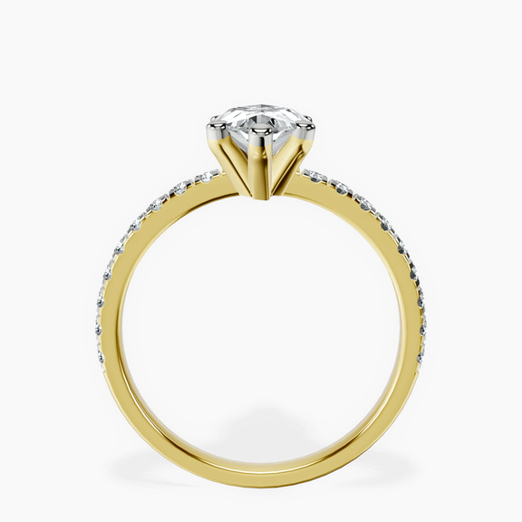 18kt Yellow Gold Venetia Half Eternity Lab Diamond Ring side right image one