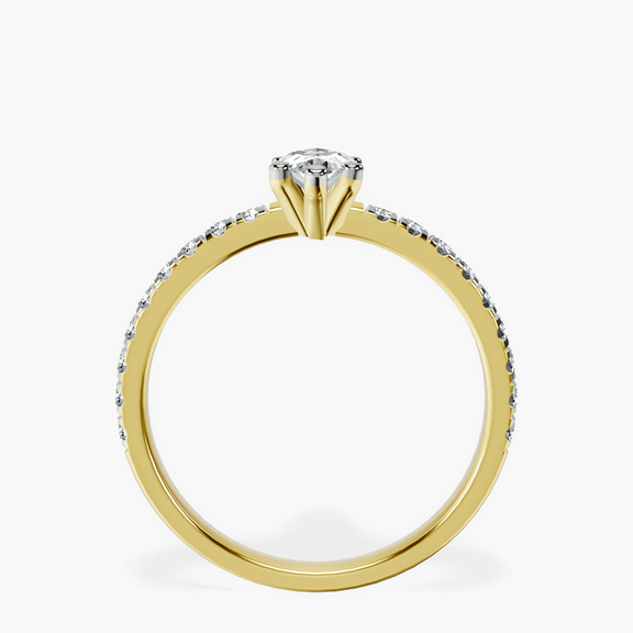 18kt Yellow Gold Venetia Half Eternity Lab Diamond Ring side right image one