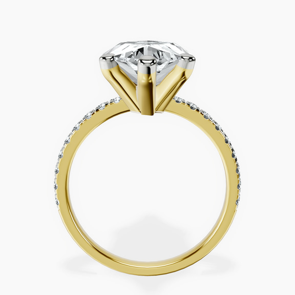 10kt Yellow Gold Venetia Half Eternity Lab Diamond Ring side right image one