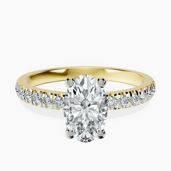 10kt Yellow Gold Venetia Half Eternity Lab Diamond Ring front image