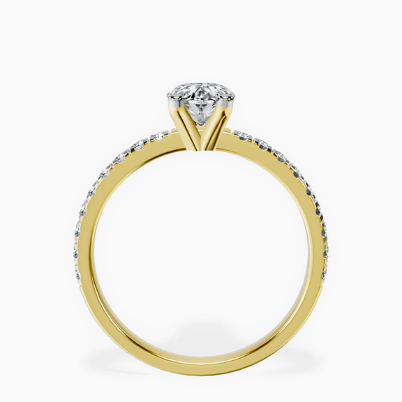 10kt Yellow Gold Venetia Half Eternity Lab Diamond Ring side right image one