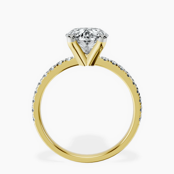 10kt Yellow Gold Venetia Half Eternity Lab Diamond Ring side right image one