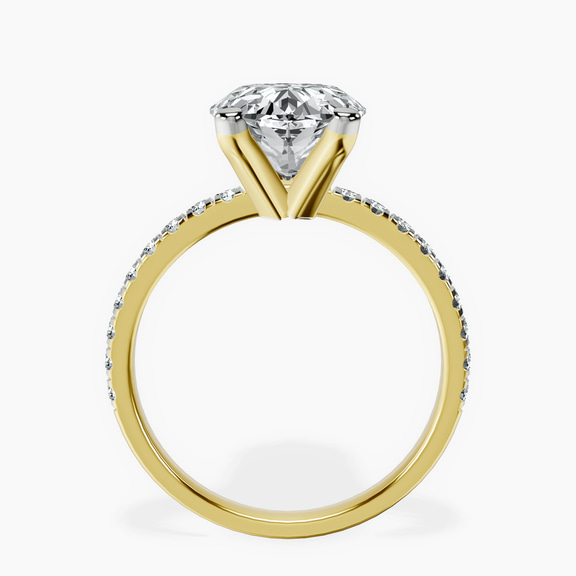 10kt Yellow Gold Venetia Half Eternity Lab Diamond Ring side right image one