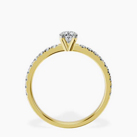 10kt Yellow Gold Venetia Half Eternity Lab Diamond Ring side right image one