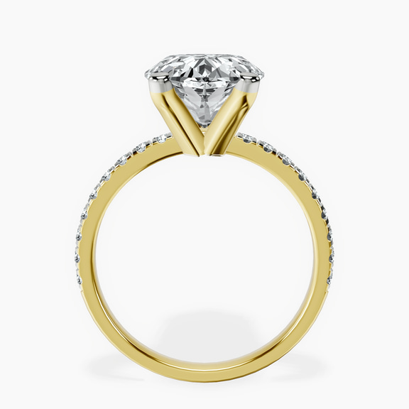 10kt Yellow Gold Venetia Half Eternity Lab Diamond Ring side right image one