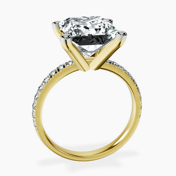 18kt Yellow Gold Venetia Half Eternity Lab Diamond Ring side right image one