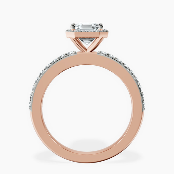 18kt Rose Gold Lumina Halo Lab Diamond Eternity Ring side right image one