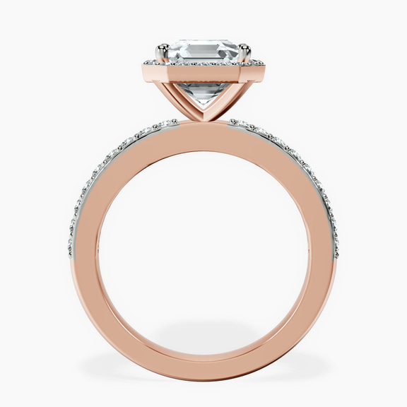 18kt Rose Gold Lumina Halo Lab Diamond Eternity Ring side right image one