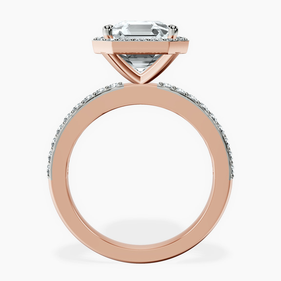 10kt Rose Gold Lumina Halo Lab Diamond Eternity Ring side right image one