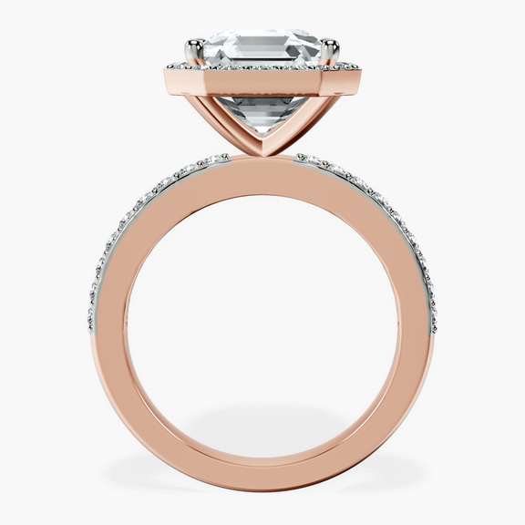 10kt Rose Gold Lumina Halo Lab Diamond Eternity Ring side right image one