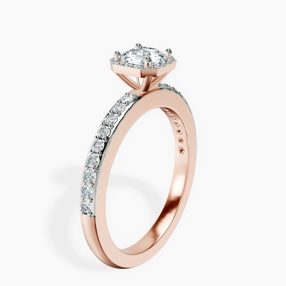 18kt Rose Gold Lumina Halo Lab Diamond Eternity Ring standing product image one