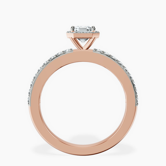 18kt Rose Gold Lumina Halo Lab Diamond Eternity Ring side right image one