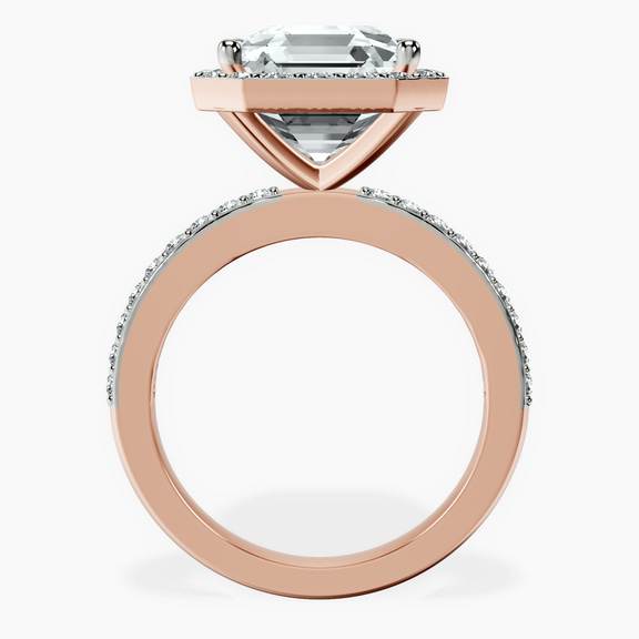 10kt Rose Gold Lumina Halo Lab Diamond Eternity Ring side right image one
