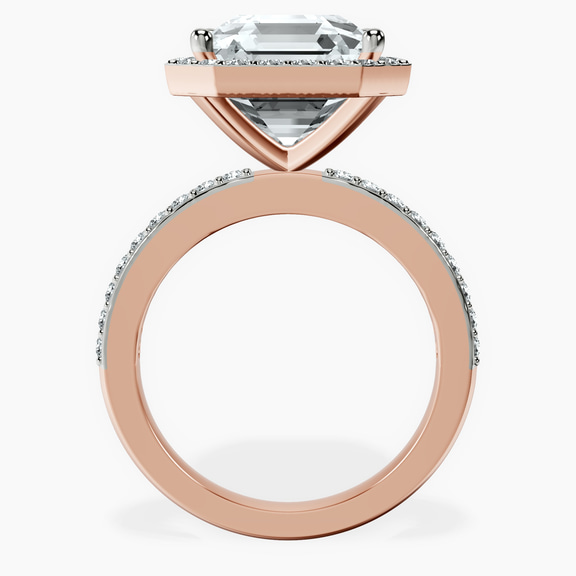 14kt Rose Gold Lumina Halo Lab Diamond Eternity Ring side right image one